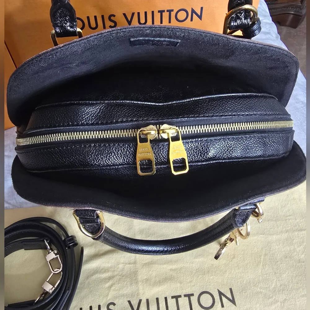 Louis Vuitton Brown Monogram Alma PM Satchel with Black Handles